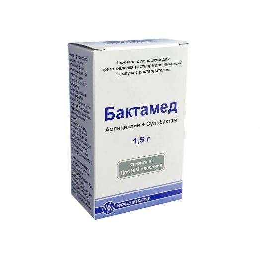 Бактамед пор.д/ин 1000+500мг+р-ль лидокаин 0,5% 3,5мл